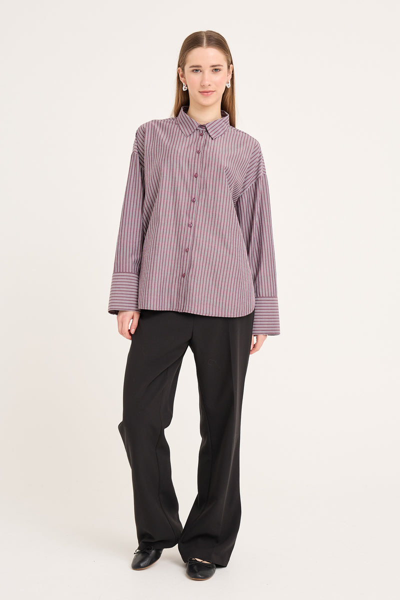 A-View Luka shirt AV6045 Shirts 376 Bordeaux/white
