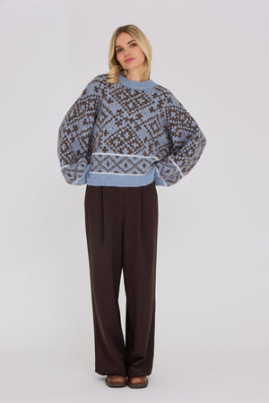 A-View Luxana knit pullover AV8335 Knit 150 Brown/Blue