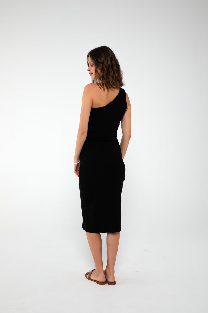 A-View Mari one shoulder dress AV4184 Dresses 999 Black