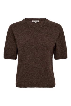 A-View Merino knit s/s pullover AV6077 Knit 117 Brown