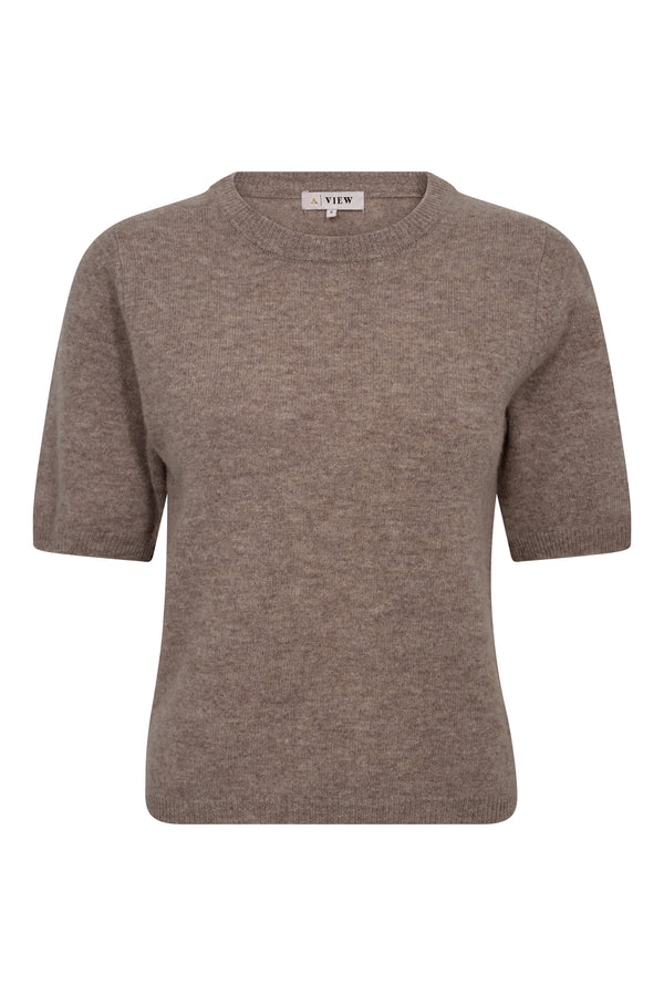 A-View Merino knit s/s pullover AV6077 Knit 118 Light Brown