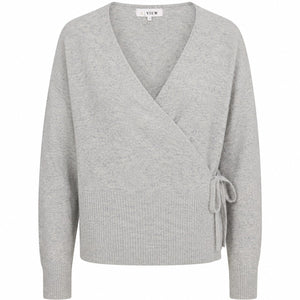 A-View Merino wrap cardigan AV8235 Cardigan 055 Light Grey Melange
