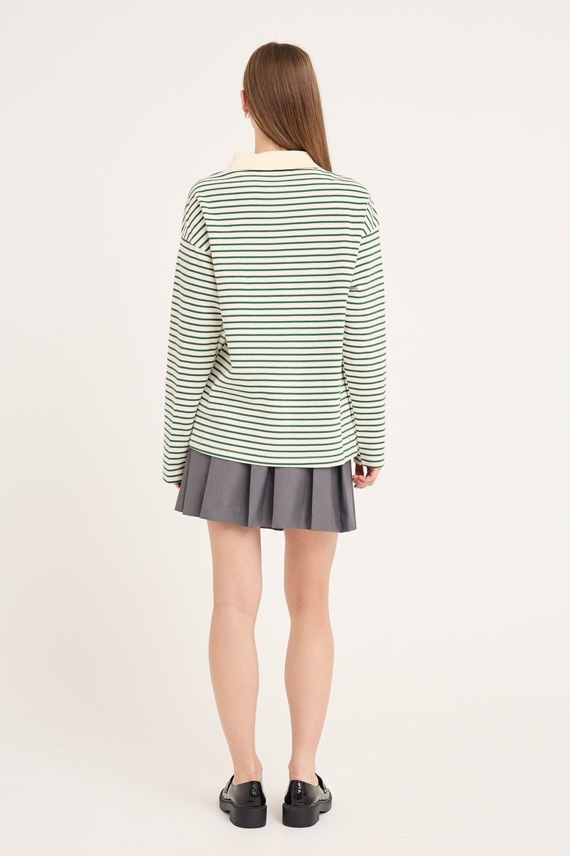 A-View Nila polo blouse AV6042 Blouse 068 White/green