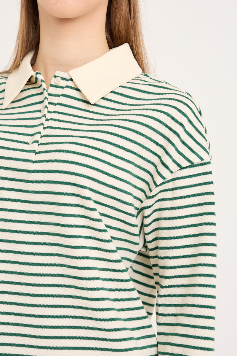 A-View Nila polo blouse AV6042 Blouse 068 White/green