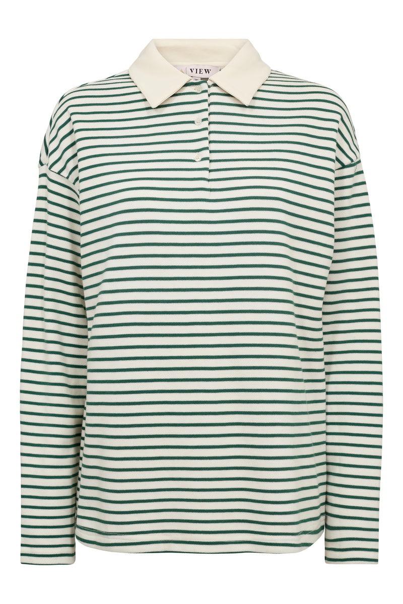 A-View Nila polo blouse AV6042 Blouse 068 White/green