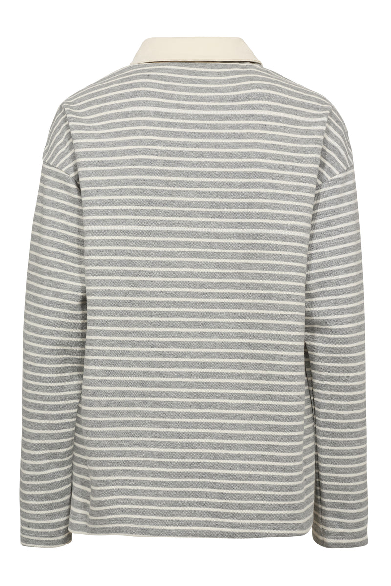 A-View Nila polo blouse AV6042 Blouse 284 grey/white