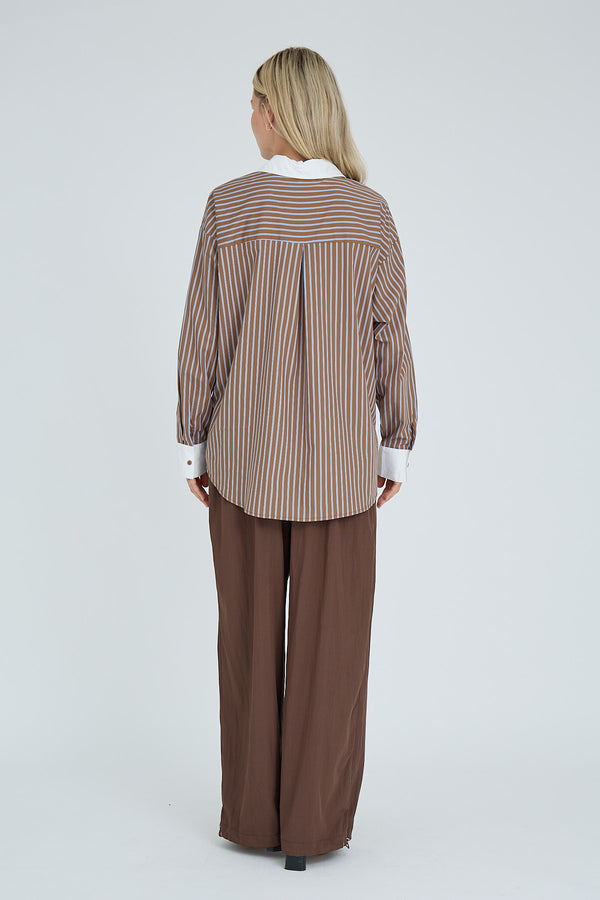 A-View Nora shirt AV8072 Shirts 150 Brown/Blue