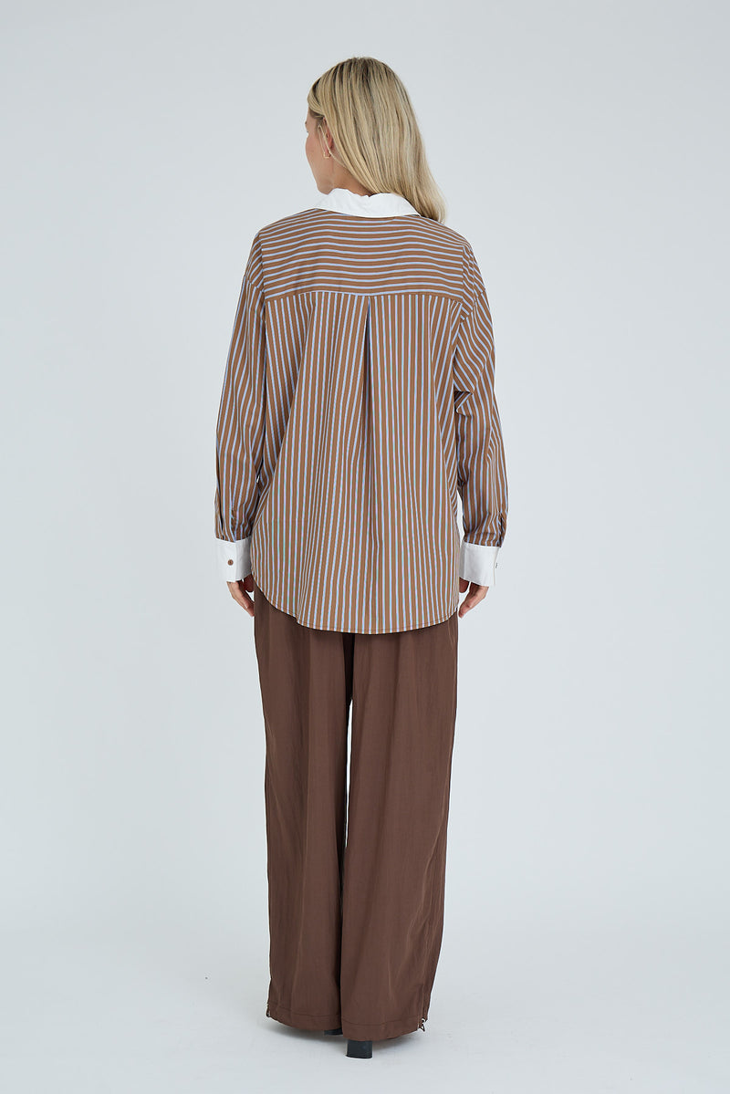 A-View Nora shirt AV8072 Shirts 150 Brown/Blue