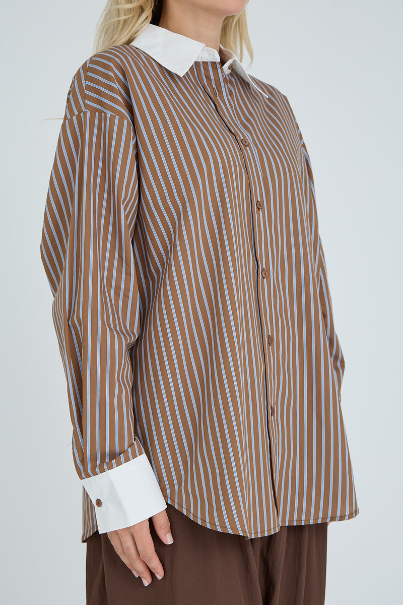 A-View Nora shirt AV8072 Shirts 150 Brown/Blue