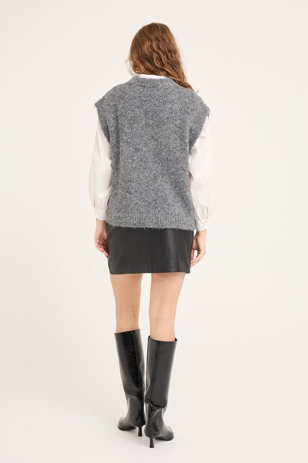 A-View Patrisia knit vest AV4659 Knit 990 Medium grey melange