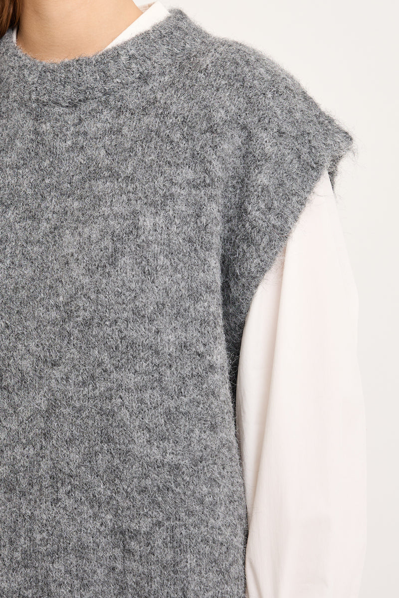 A-View Patrisia knit vest AV4659 Knit 990 Medium grey melange