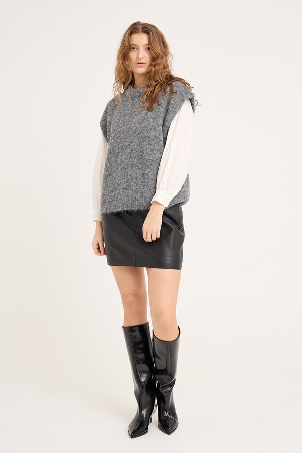 A-View Patrisia knit vest AV4659 Knit 990 Medium grey melange