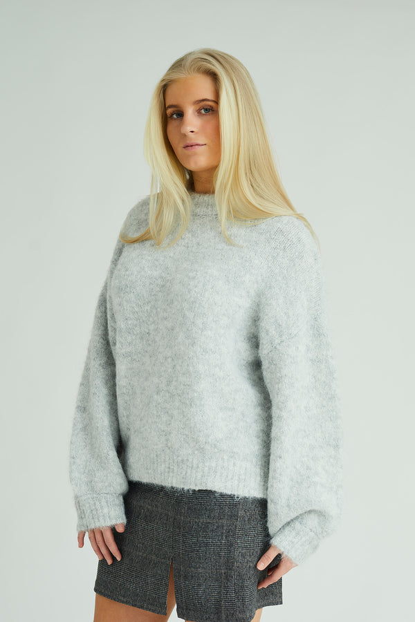 A-View Patrisia solid knit pullover AV4312 Knit 055 Light grey melange