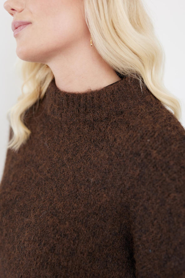 A-View Patrisia solid knit pullover AV4312 Knit 194 Dark brown
