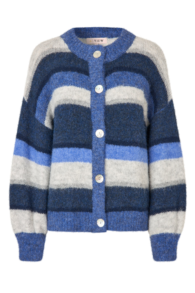 A-View Patrisia stripe cardigan AV4664 Knit 788 Blue/navy