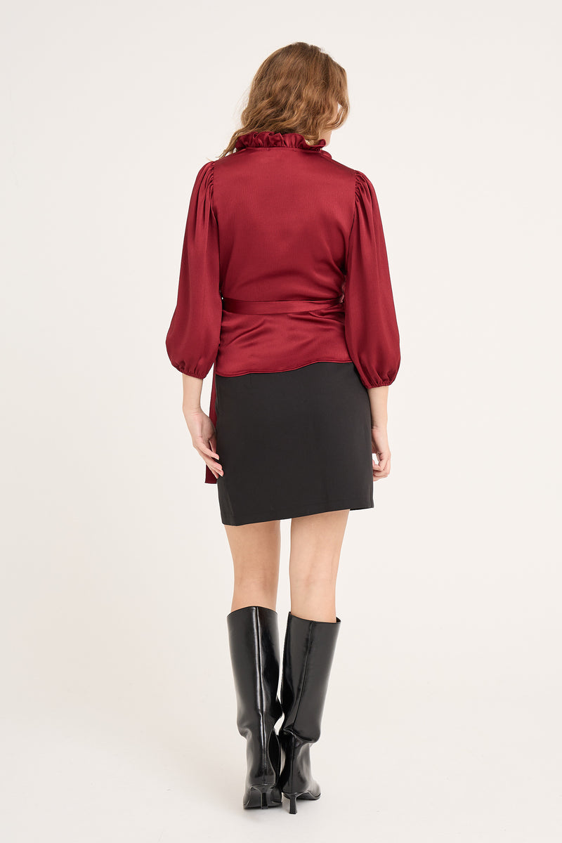 A-View Peony 3/4 Sleeve Blouse AV5082 Blouse 042 Bordeaux