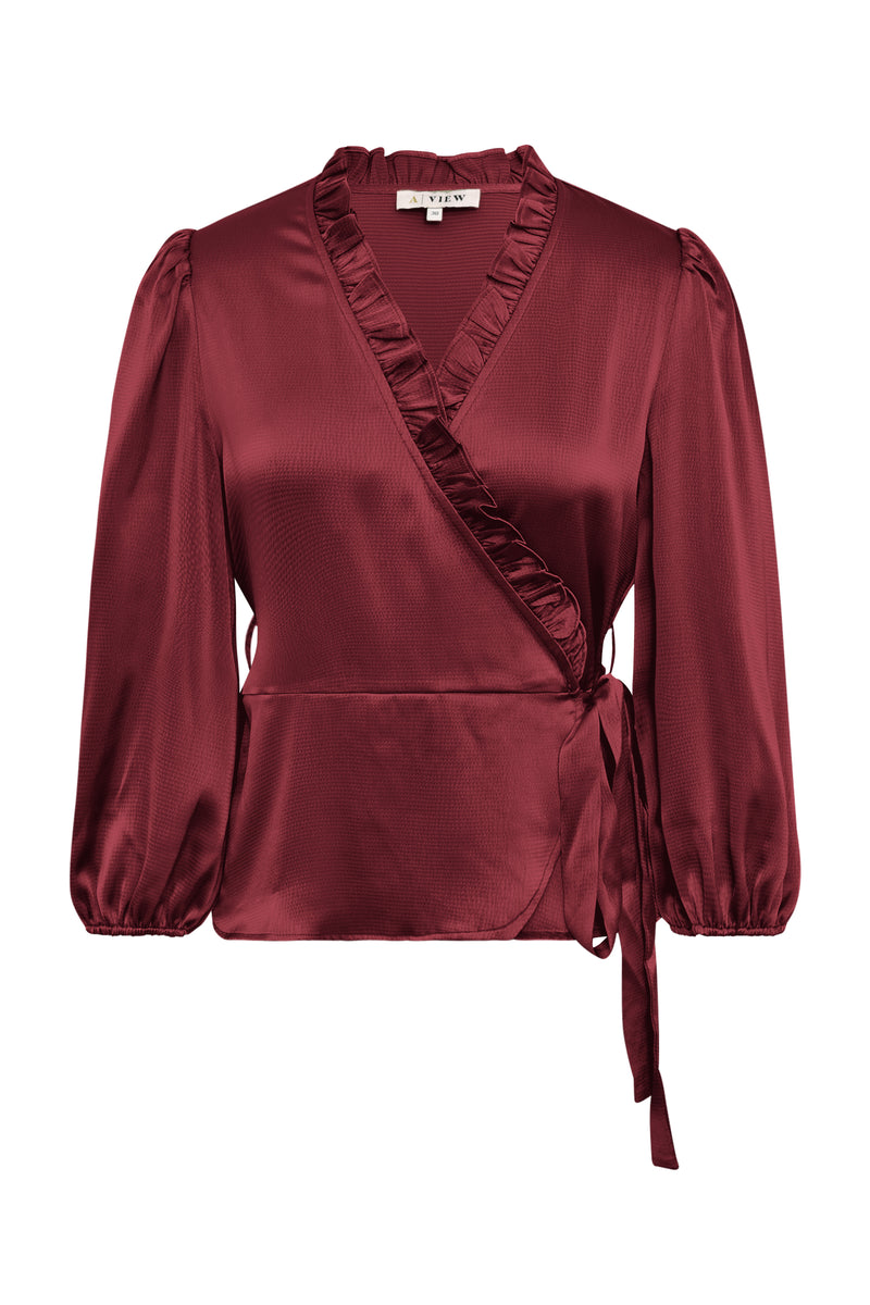 A-View Peony 3/4 Sleeve Blouse AV5082 Blouse 042 Bordeaux
