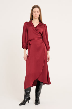 A-View Peony 3/4 Sleeve dress AV6026 Dresses 042 Bordeaux