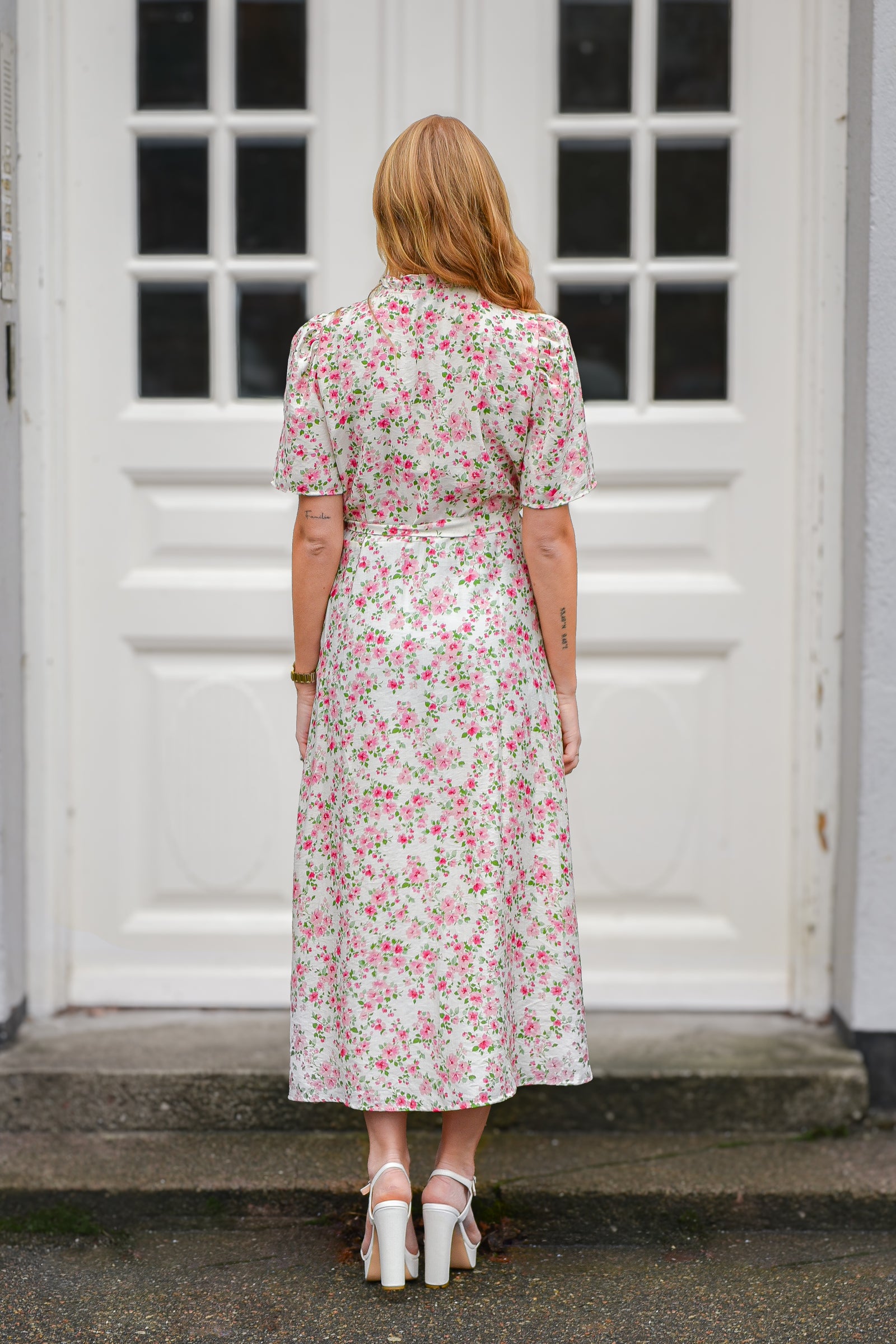 Peony dress AV4461-V - White/Pink – A-VIEW