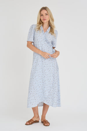 A-View Peony dress AV4461-V Dresses 283 Light Blue/Off White