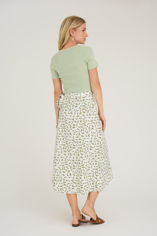 A-View Peony wrap skirt AV4601 Skirt 068 White/green