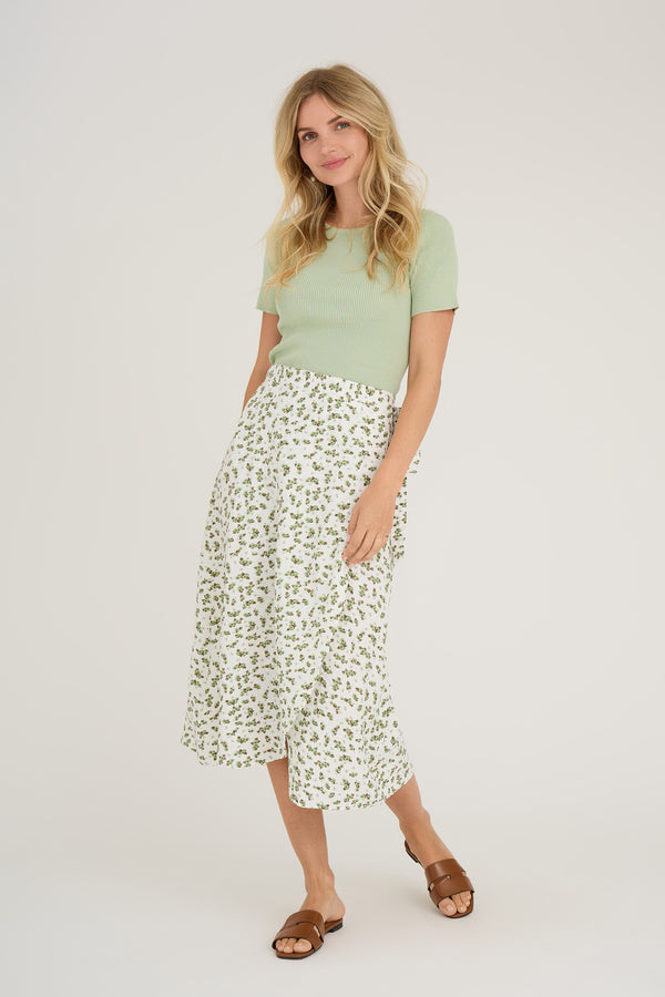 A-View Peony wrap skirt AV4601 Skirt 068 White/green