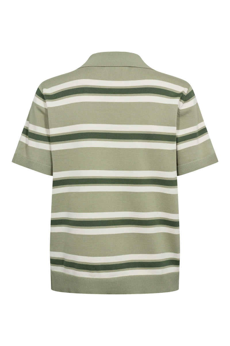 A-View Polo Stripe Knit Blouse AV5060 Blouse 859 Dusty green