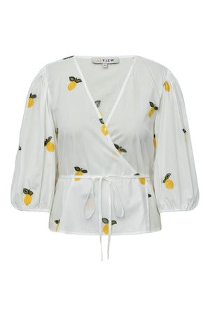 A-View Rebekka fruit blouse AV4851 Blouse 200 White/Yellow