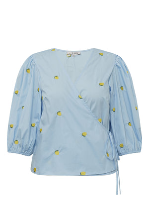 A-View Rebekka fruit blouse AV8033 Blouse 128 Light Blue/Yellow