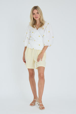 A-View Rebekka fruit blouse AV8033 Blouse 200 White/Yellow