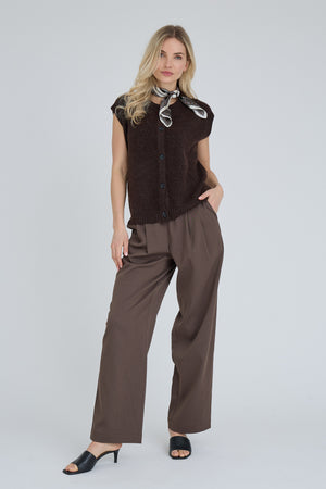 A-View Rena Knit Vest Vest 194 Dark Brown