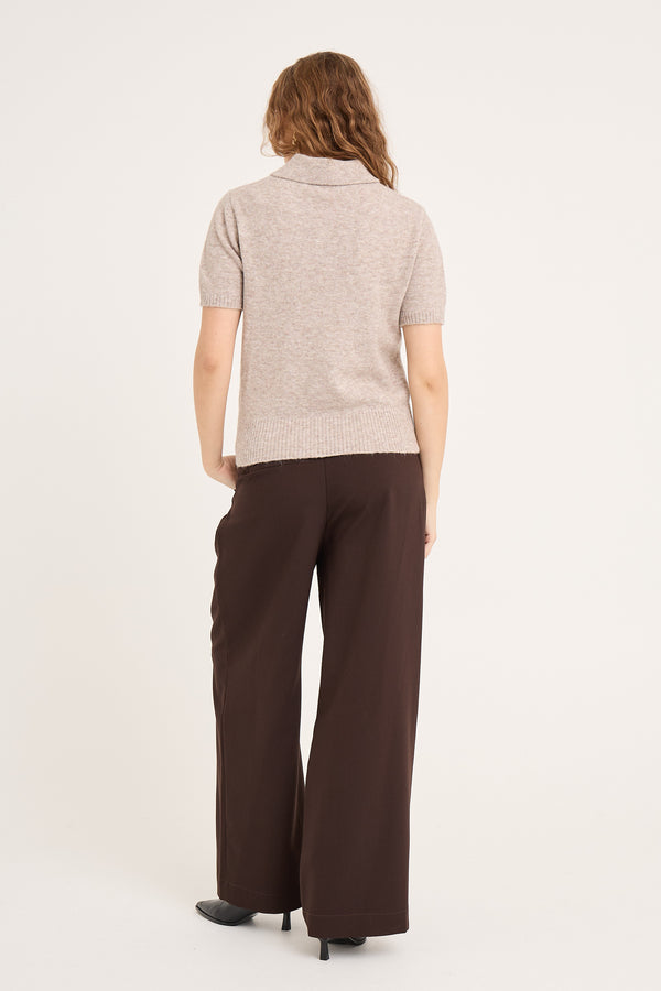 A-View Rena polo knit blouse AV6047 Knit 004 Sand