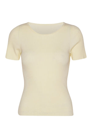 A-View Rib knit short sleeve top AV4460 Knit 005 Off White