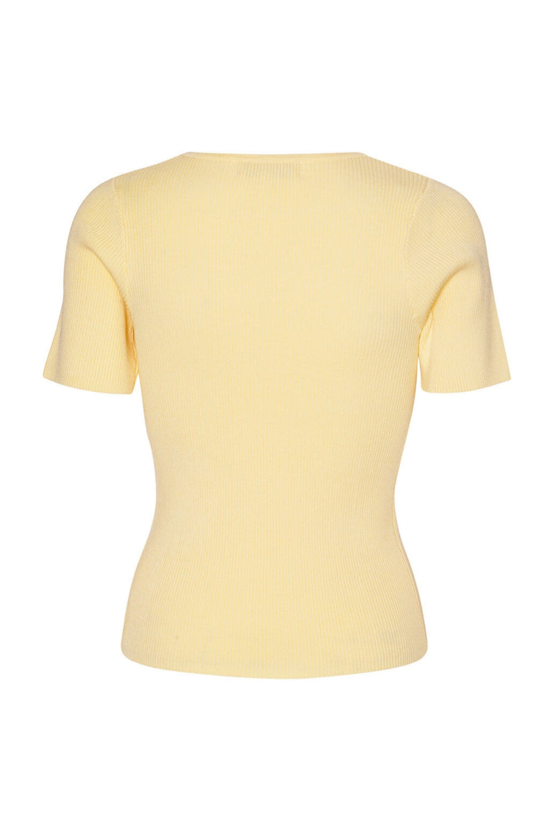 A-View Rib knit short sleeve top AV4460 Knit 069 Pale yellow