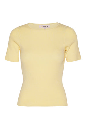 A-View Rib knit short sleeve top AV4460 Knit 069 Pale Yellow