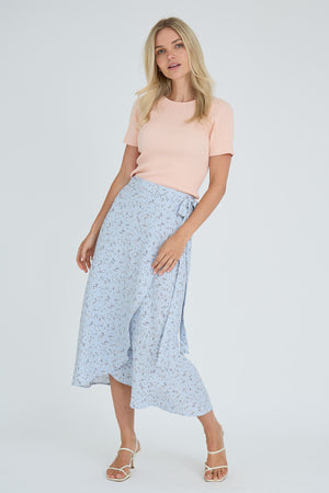 A-View Rib knit short sleeve top AV4460 Knit 296 Peach Rose