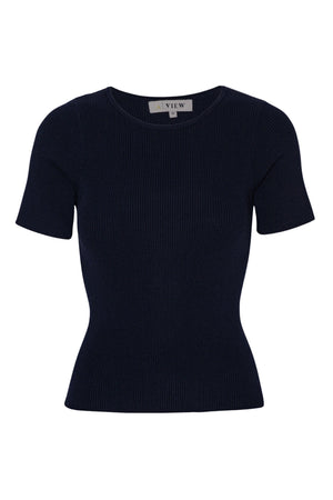 A-View Rib knit short sleeve top AV4460 Knit 999 Black