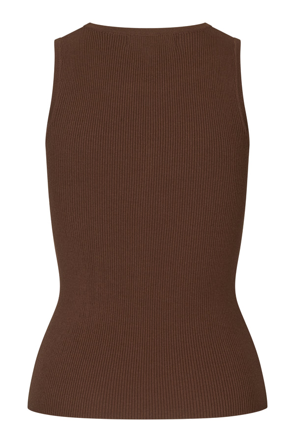 A-View Rib knit tank top AV4459 Knit 117 Brown