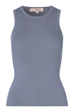 A-View Rib Knit Tank Top Top 197 Dusty Blue