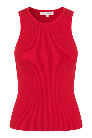 A-View Rib knit tank top AV4459 Knit 450 Red
