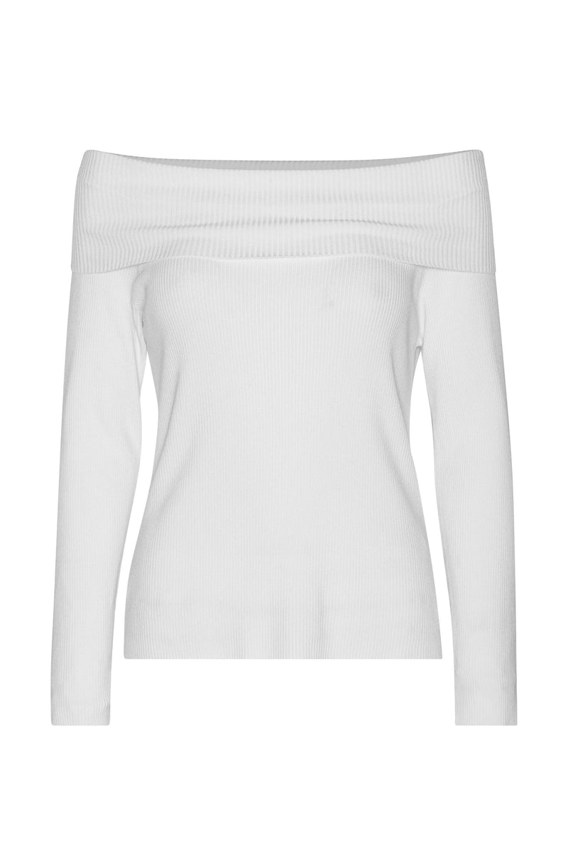 A-View Rib offshoulder blouse AV4612 Knit 005 Off white
