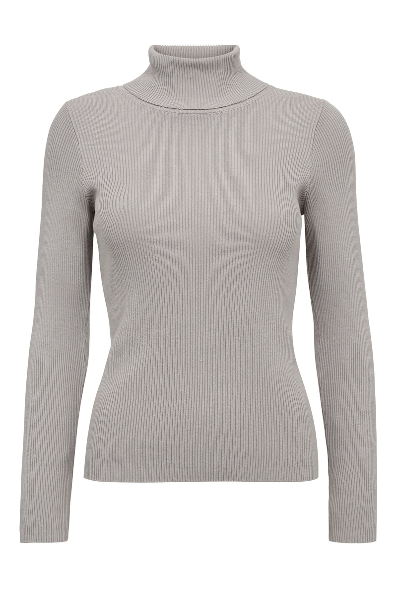 A-View Rib rollneck blouse AV4613 Knit 004 Light grey