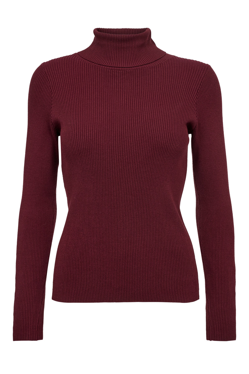 A-View Rib rollneck blouse AV4613 Knit 250 Burgundy