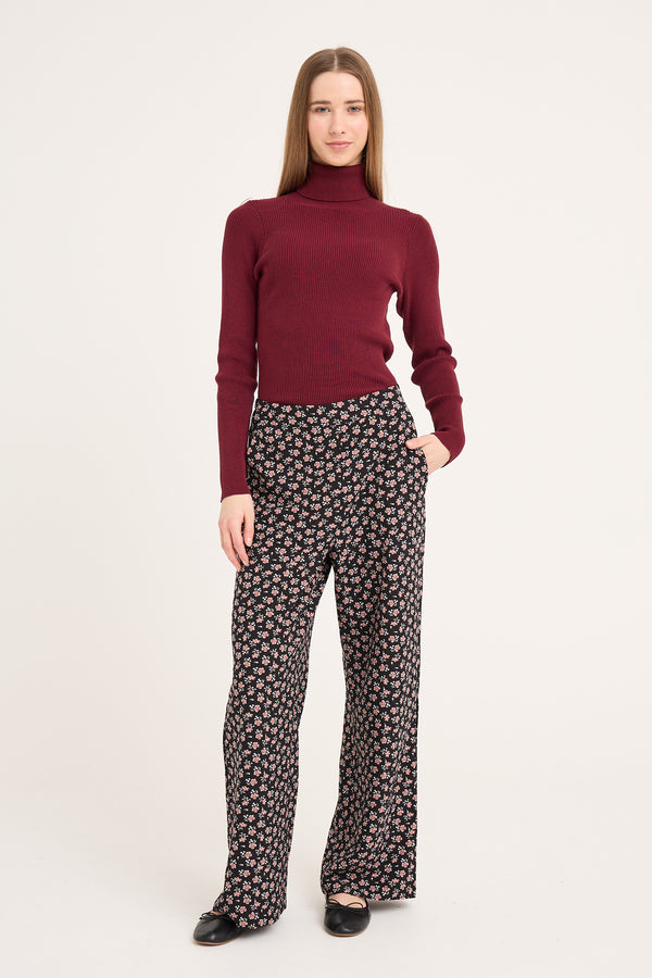 A-View Rib rollneck blouse AV4613 Knit 250 Burgundy