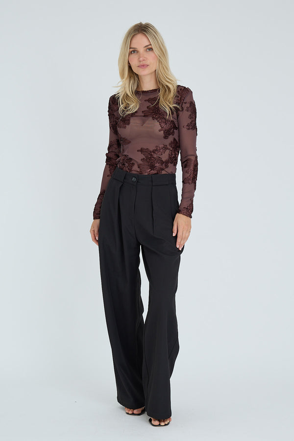 A-View Romy blouse AV8079 Blouse 194 Dark brown