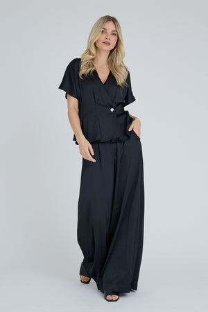 A-View Sateen Blouse Blouse 999 Black