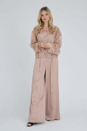 A-View Sateen Pants Pants 316 Almond