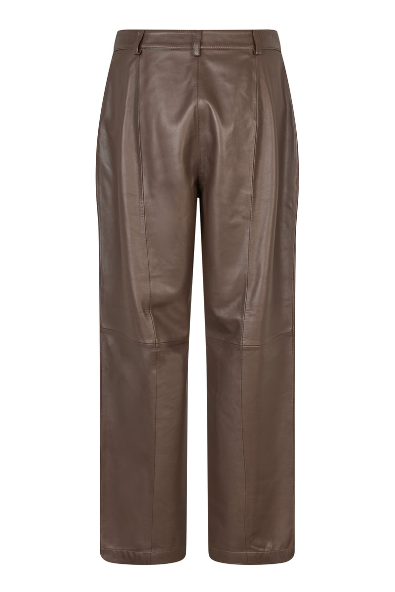 A-View Shane leather pants AV4138 Pants 194 Dark brown