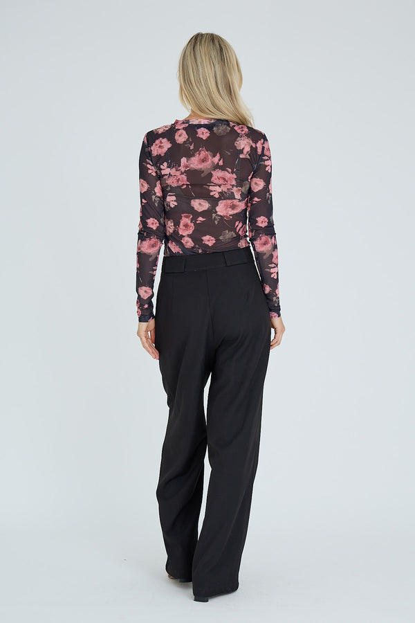 A-View Silke blouse AV8083 Blouse 371 Black/Rosa