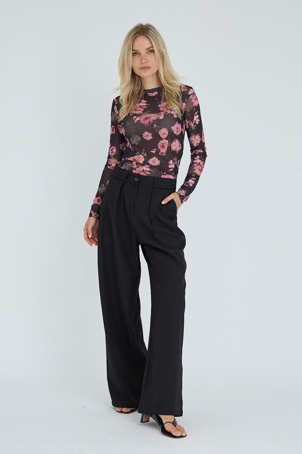 A-View Silke blouse AV8083 Blouse 371 Black/Rosa